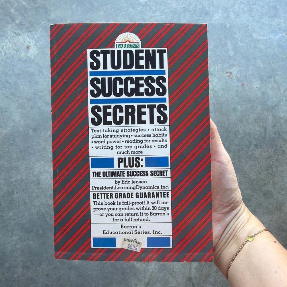Barron's Student Success Secrets Eric Jensen 1982 Paperback Red Striped Good